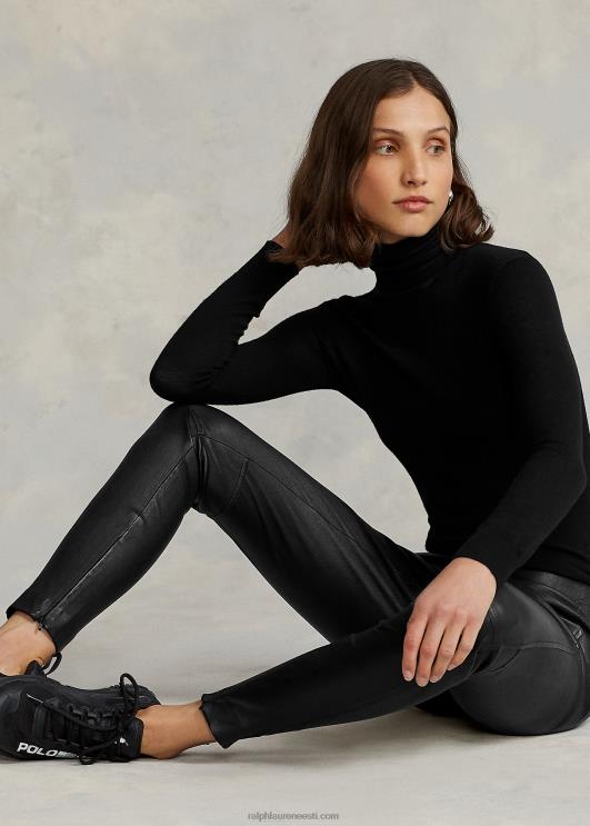 Ralph Lauren naised nahast kitsad püksid PR0V3342 must