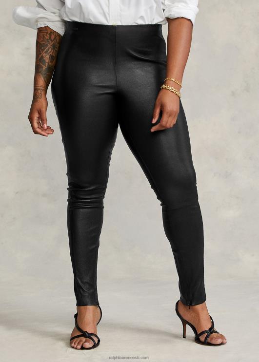 Ralph Lauren naised nahast kitsad püksid PR0V3342 must