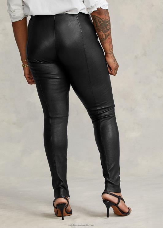 Ralph Lauren naised nahast kitsad püksid PR0V3342 must