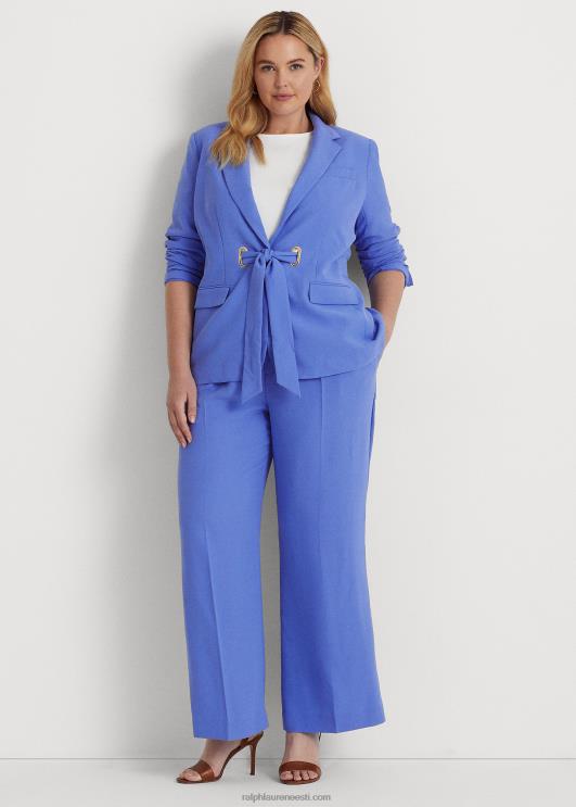 Ralph Lauren naised plisseeritud georgette püksid PR0V4804 Uus-Inglismaa sinine