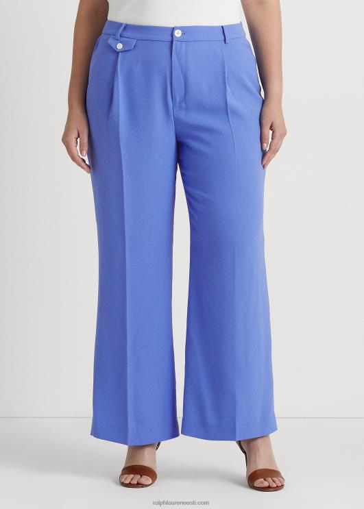 Ralph Lauren naised plisseeritud georgette püksid PR0V4804 Uus-Inglismaa sinine