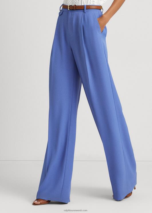 Ralph Lauren naised plisseeritud georgette püksid PR0V4893 Uus-Inglismaa sinine