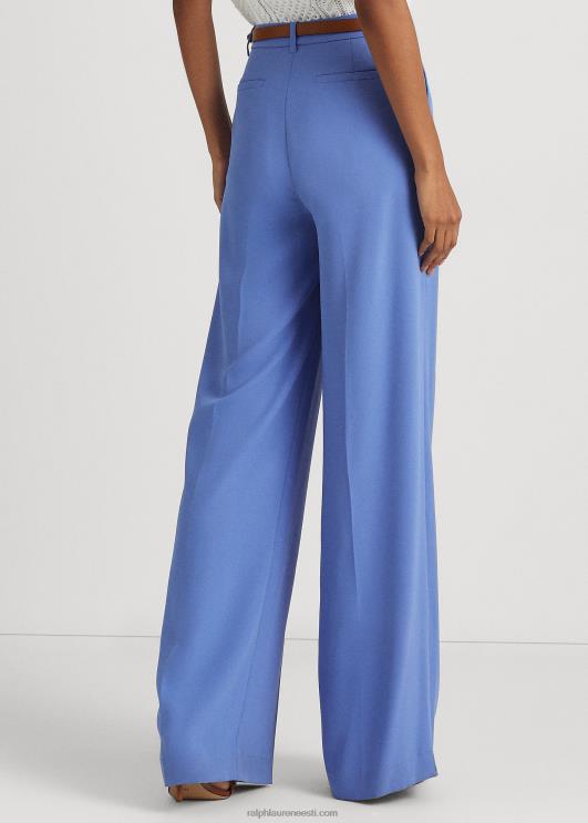 Ralph Lauren naised plisseeritud georgette püksid PR0V4893 Uus-Inglismaa sinine