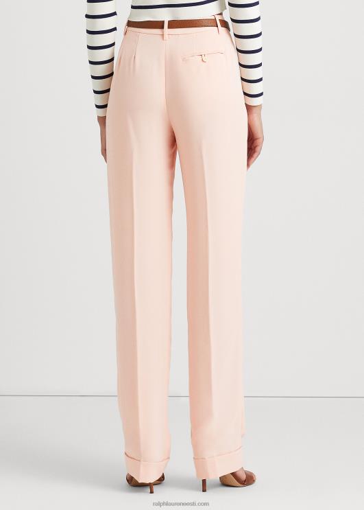 Ralph Lauren naised plisseeritud kahe näoga georgette püksid PR0V9427 kahvaturoosa