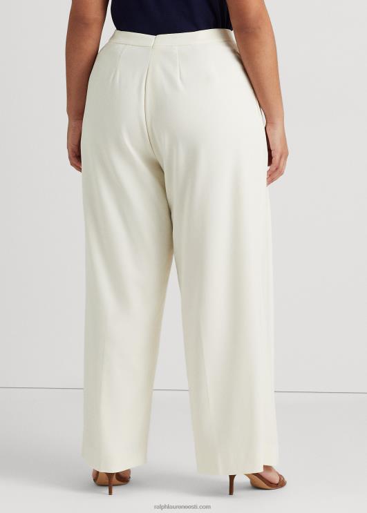 Ralph Lauren naised plisseeritud krepp laia säärega püksid PR0V4779 looduslik kreem