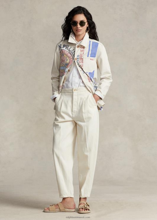 Ralph Lauren naised plisseeritud puuvillane kalasabapüks PR0V3201 loomulik