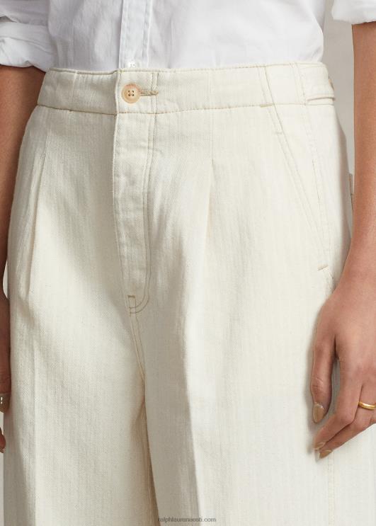 Ralph Lauren naised plisseeritud puuvillane kalasabapüks PR0V3201 loomulik