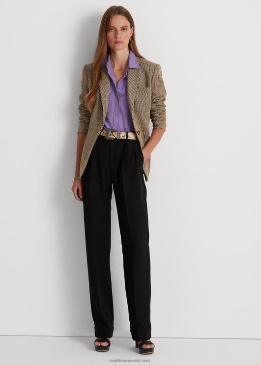 Ralph Lauren naised plisseeritud soobel krepp püksid PR0V4853 must