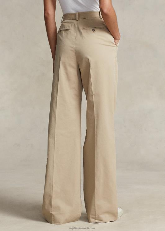 Ralph Lauren naised plisseeritud veniv toimsel laia säärega püksid PR0V3176 tan
