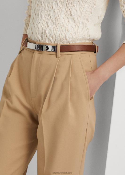 Ralph Lauren naised plisseeritud villasegune toimne püks PR0V4049 kasepruun