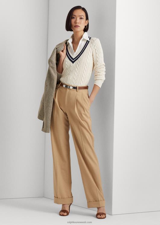 Ralph Lauren naised plisseeritud villasegune toimne püks PR0V4385 kasepruun