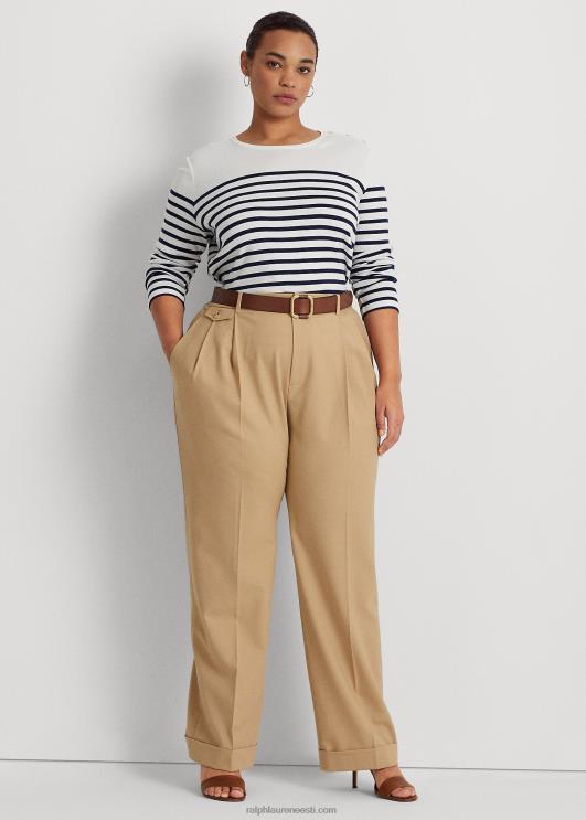 Ralph Lauren naised plisseeritud villasegune toimne püks PR0V4702 kasepruun