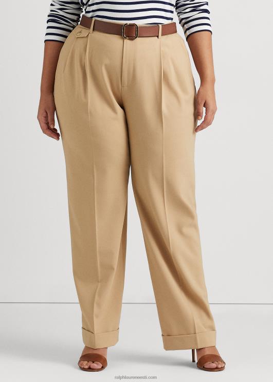 Ralph Lauren naised plisseeritud villasegune toimne püks PR0V4702 kasepruun