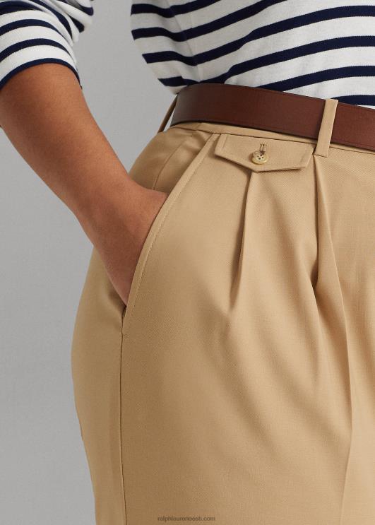 Ralph Lauren naised plisseeritud villasegune toimne püks PR0V4702 kasepruun