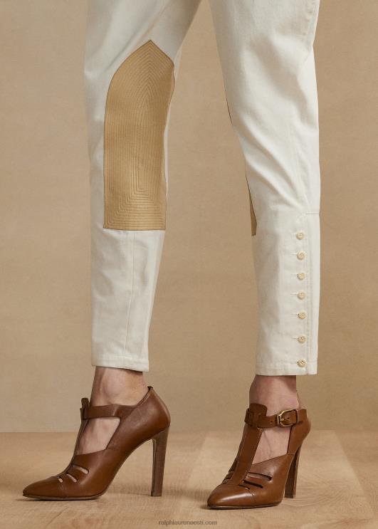 Ralph Lauren naised õrnalt puuvillased jodhpuripüksid PR0V3559 elevandiluust