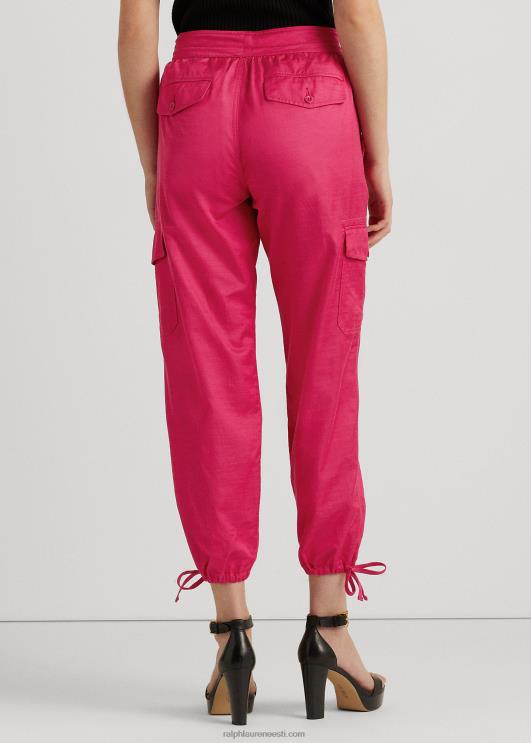 Ralph Lauren naised shantung cargo pahkluu püksid PR0V3930 spordiroosa