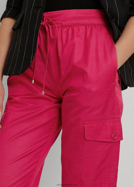 Ralph Lauren naised shantung cargo pahkluu püksid PR0V3930 spordiroosa