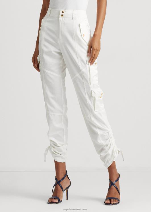 Ralph Lauren naised shantung lasti püksid PR0V4850 valge