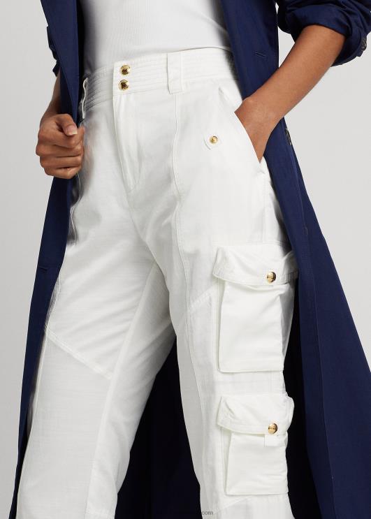 Ralph Lauren naised shantung lasti püksid PR0V9555 valge