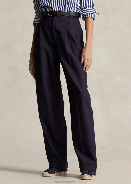 Ralph Lauren naised sirge jalaga villasegupüksid PR0V9123 merevägi