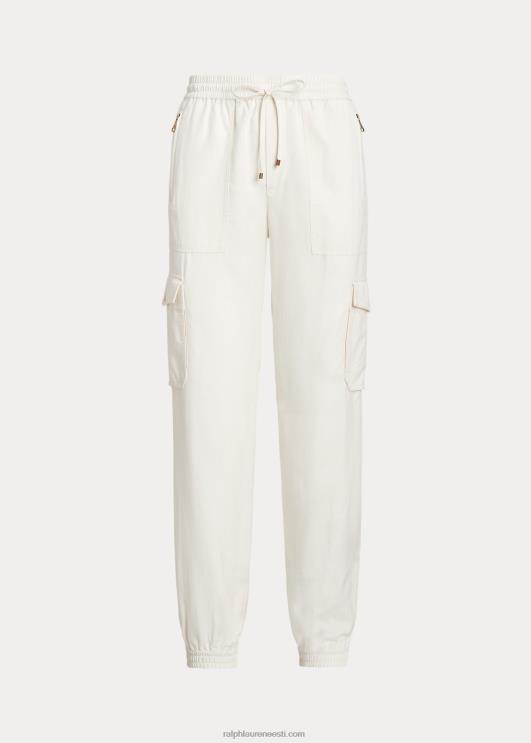 Ralph Lauren naised twill cargo pahkluupüksid PR0V4293 mascarpone kreem