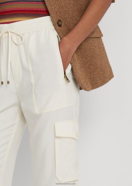 Ralph Lauren naised twill cargo pahkluupüksid PR0V4293 mascarpone kreem