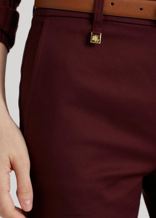 Ralph Lauren naised veniv-puuvillasegune püks PR0V4819 vintage Burgundia