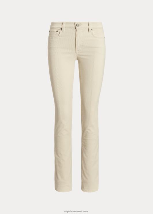 Ralph Lauren naised veniv velvetist keskmise kõrgusega sirged püksid PR0V9504 mascarpone kreem