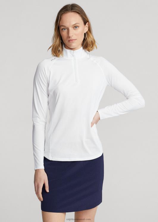Ralph Lauren naised jersey veerandtõmblukuga pullover PR0V3702 keraamiline valge
