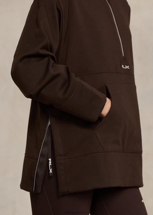 Ralph Lauren naised veerandtõmblukuga fliisist tuunika PR0V3093 antiikpruun