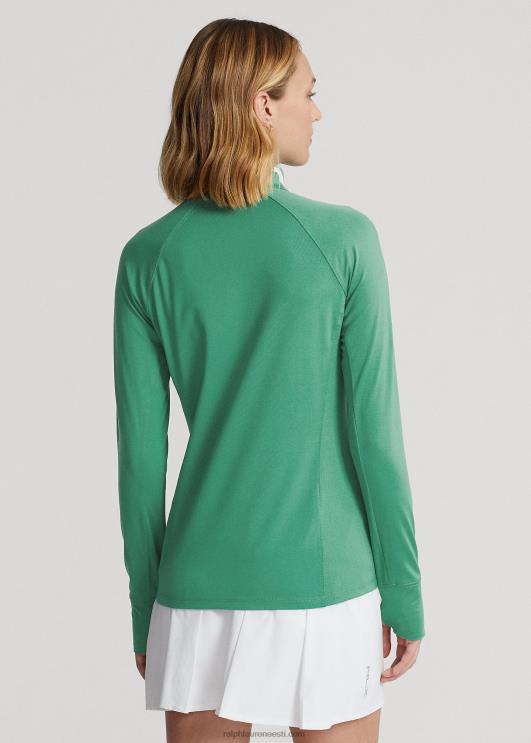 Ralph Lauren naised veniv jersey veerandtõmblukuga pullover PR0V9409 parvroheline/keraamiline valge