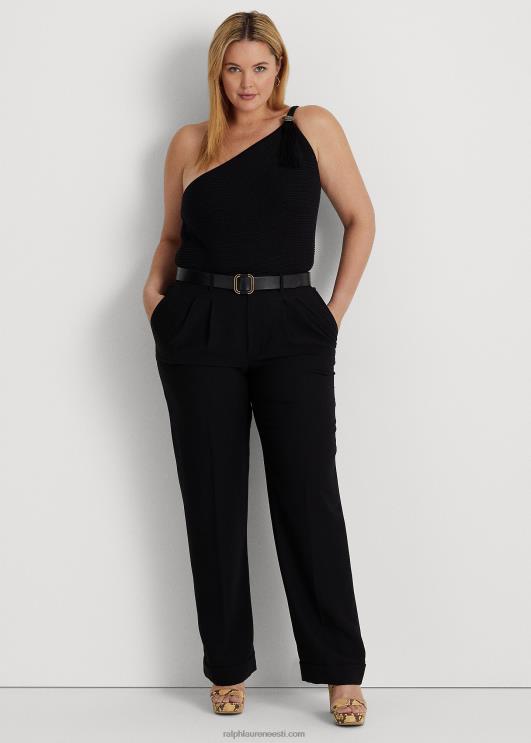 Ralph Lauren naised ühe õlaga puuvillasegu topp PR0V4769 must