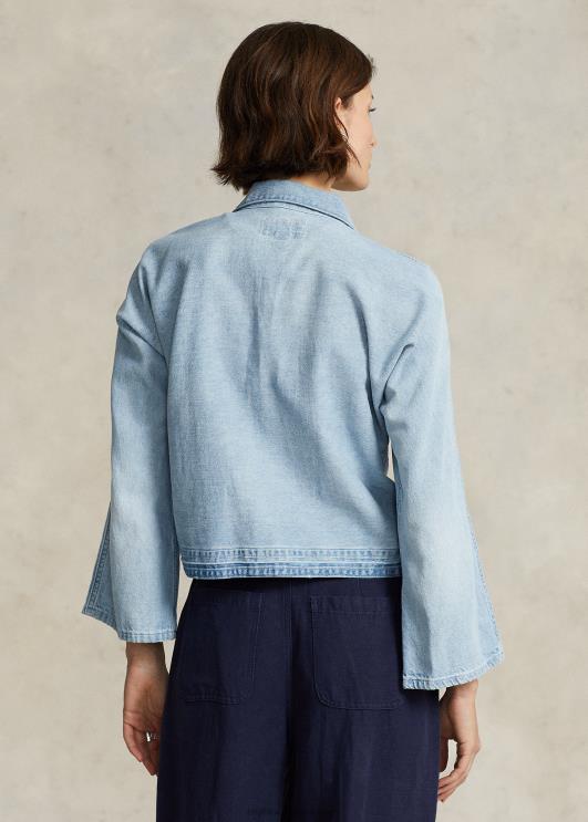 Ralph Lauren naised lõdvestunud istuv puuvillane-linane toimne topp PR0V3026 bavaro pesu