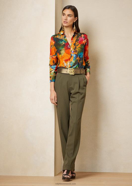 Ralph Lauren naised adrieni mustriga linane voile särk PR0V9282 oranž multi