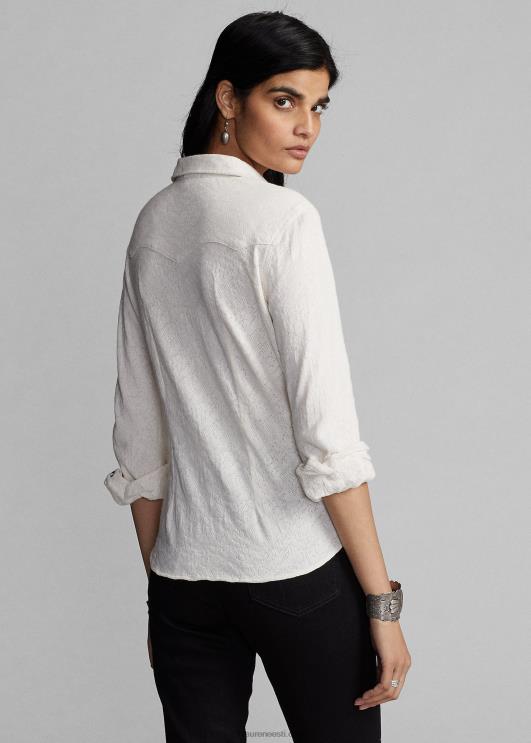 Ralph Lauren naised žakaarkootud lääne särk PR0V3613 tonaalne kreem