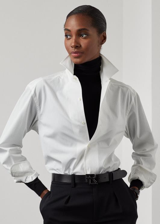 Ralph Lauren naised capri puuvillane särk PR0V3436 valge