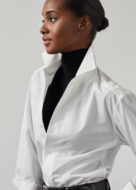 Ralph Lauren naised capri puuvillane särk PR0V3436 valge