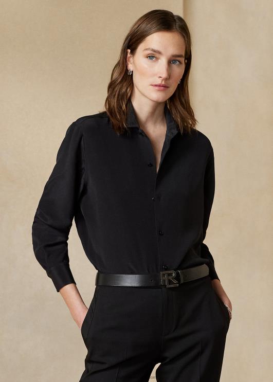 Ralph Lauren naised capri siidist kreppsärk PR0V9326 must