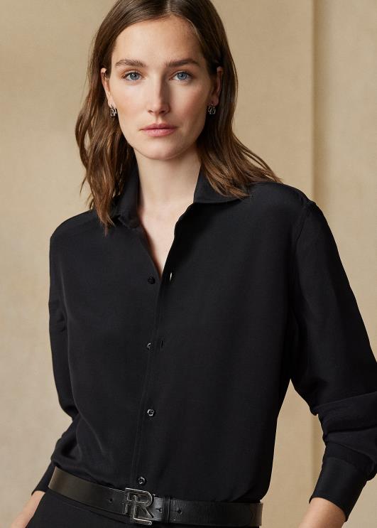 Ralph Lauren naised capri siidist kreppsärk PR0V9326 must