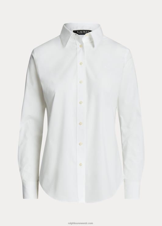 Ralph Lauren naised kergesti hooldatav elastne puuvillane särk PR0V4234 valge