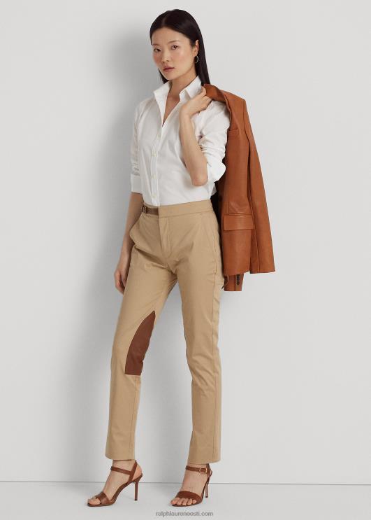 Ralph Lauren naised kergesti hooldatav elastne puuvillane särk PR0V4234 valge