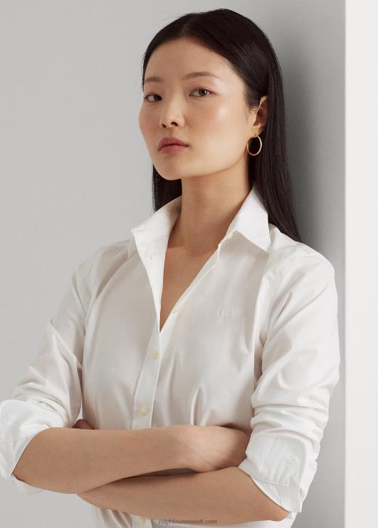 Ralph Lauren naised kergesti hooldatav elastne puuvillane särk PR0V4234 valge