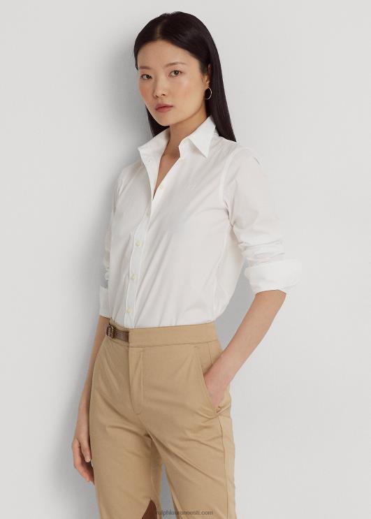 Ralph Lauren naised kergesti hooldatav elastne puuvillane särk PR0V4234 valge