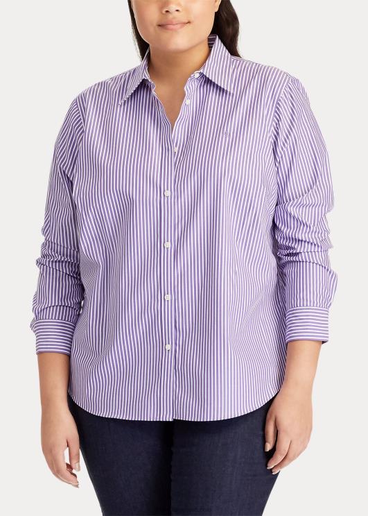 Ralph Lauren naised kergesti hooldatav triibuline puuvillane särk PR0V4740