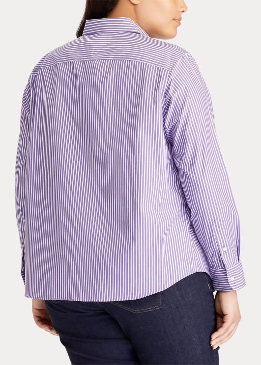 Ralph Lauren naised kergesti hooldatav triibuline puuvillane särk PR0V4740