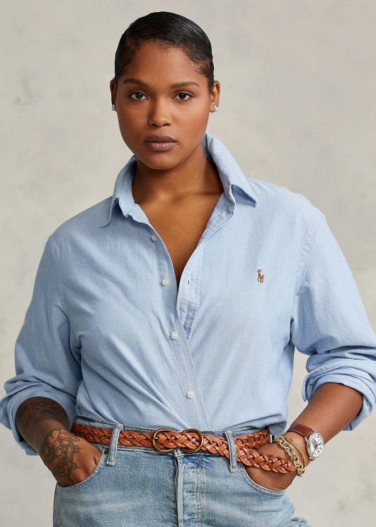 Ralph Lauren naised klassikaline sobiv oxfordi särk PR0V3348 sinine hüatsint