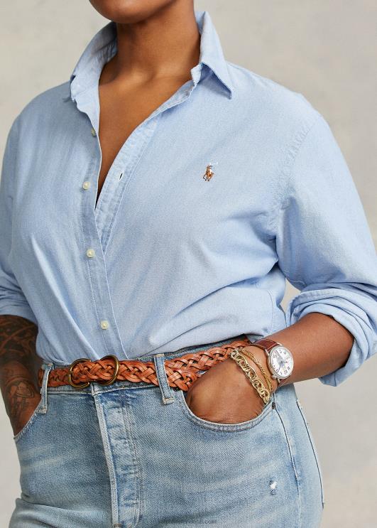 Ralph Lauren naised klassikaline sobiv oxfordi särk PR0V3348 sinine hüatsint