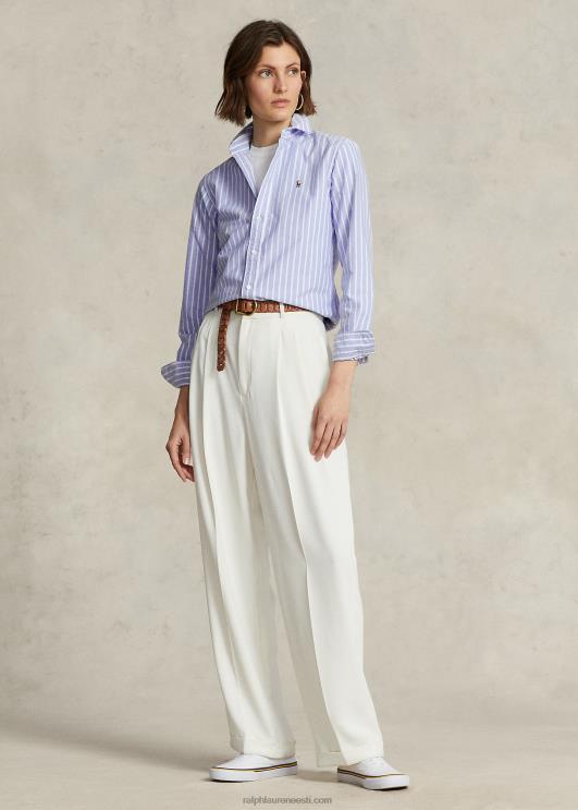 Ralph Lauren naised klassikaline triibuline oxfordi särk PR0V3166 sadamasaar sinine