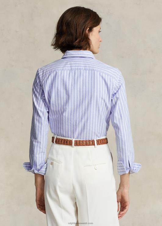 Ralph Lauren naised klassikaline triibuline oxfordi särk PR0V3166 sadamasaar sinine