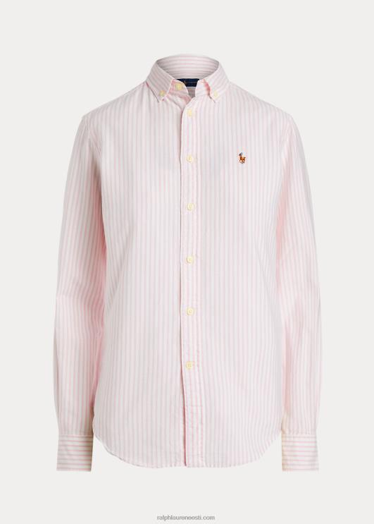 Ralph Lauren naised klassikaline triibuline oxfordi särk PR0V3353 valge/deko roosa